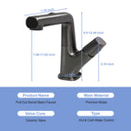 Pull-Down Bathroom Sink Faucet with Three Water Modes
