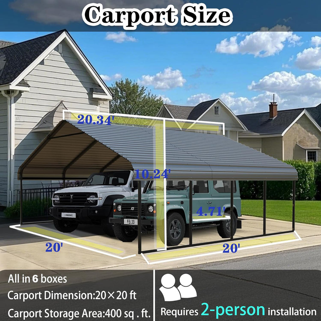 Heavy Duty Carport 20x20 Shelter