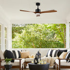 52 Inch Solid Wood Ceiling Fan With Light Kit