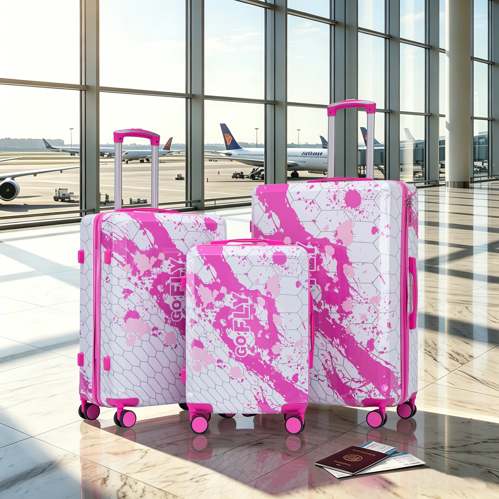 20"/24"/28" 3-Piece PC Spinner Wheel Luggage Set