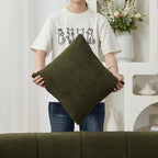 Chenille Sectional Sofa With 2 Pillows