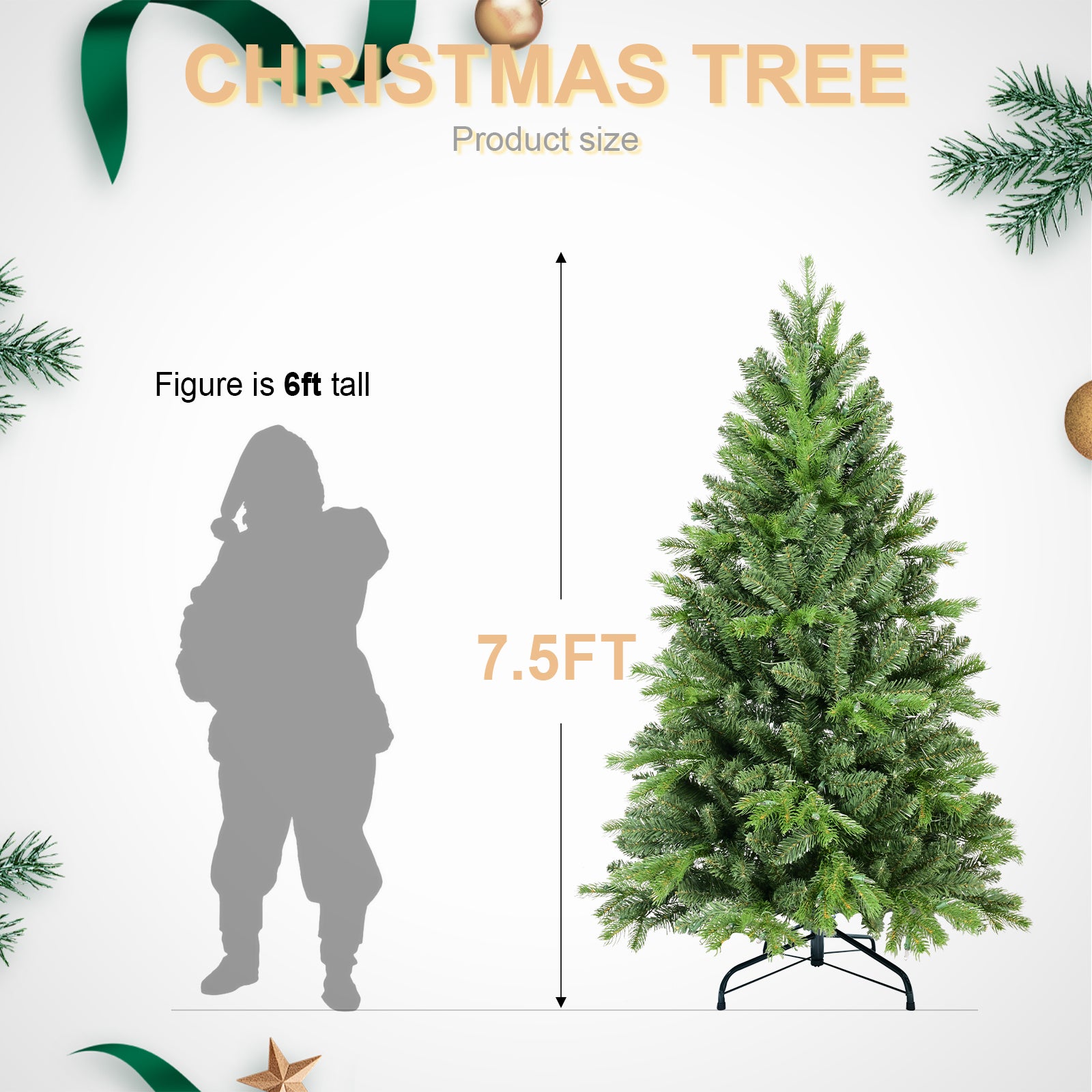 5FT Christmas Tree with 756 PE+PVC Tips