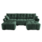 3 Seater Sofa Set With Ottoman And Throw Pillows