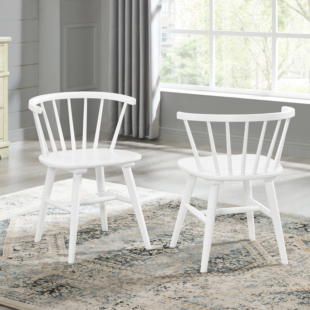 Edo White Wood 5-Piece Dining Set