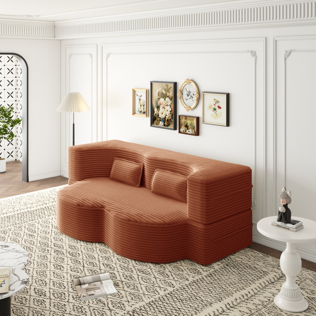 Modern Floor Sofa with 2 Pillows