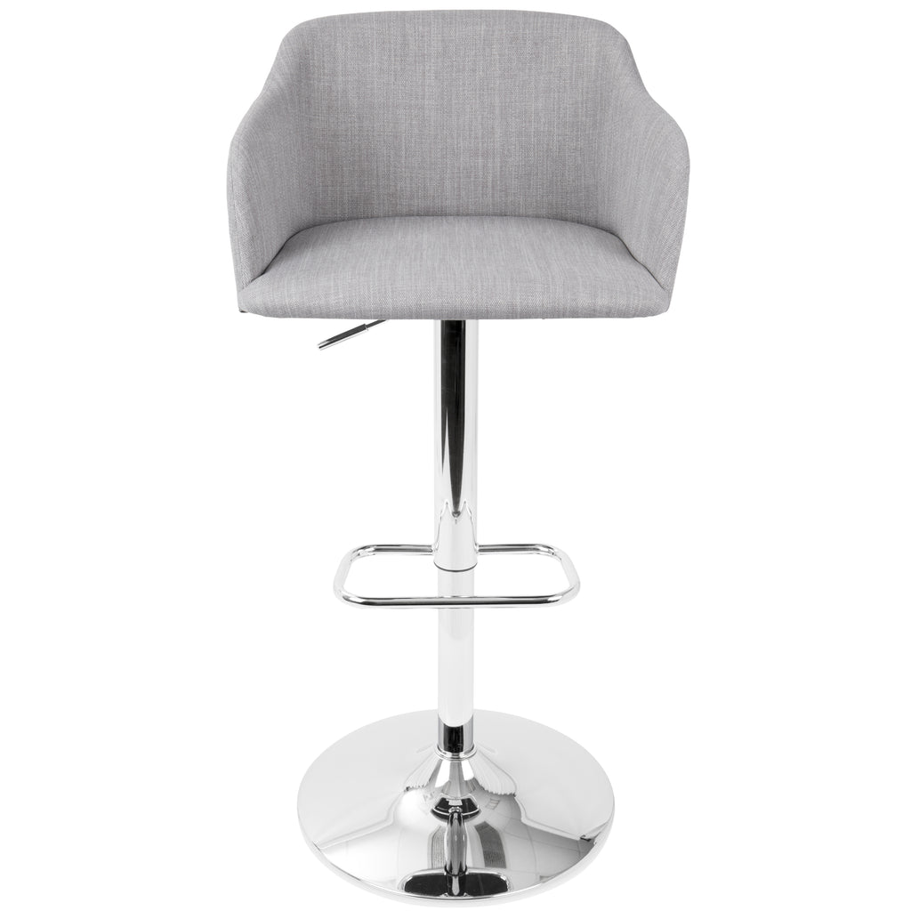 Contemporary Adjustable Barstool with Swivel in Light