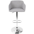 Contemporary Adjustable Barstool with Swivel in Light