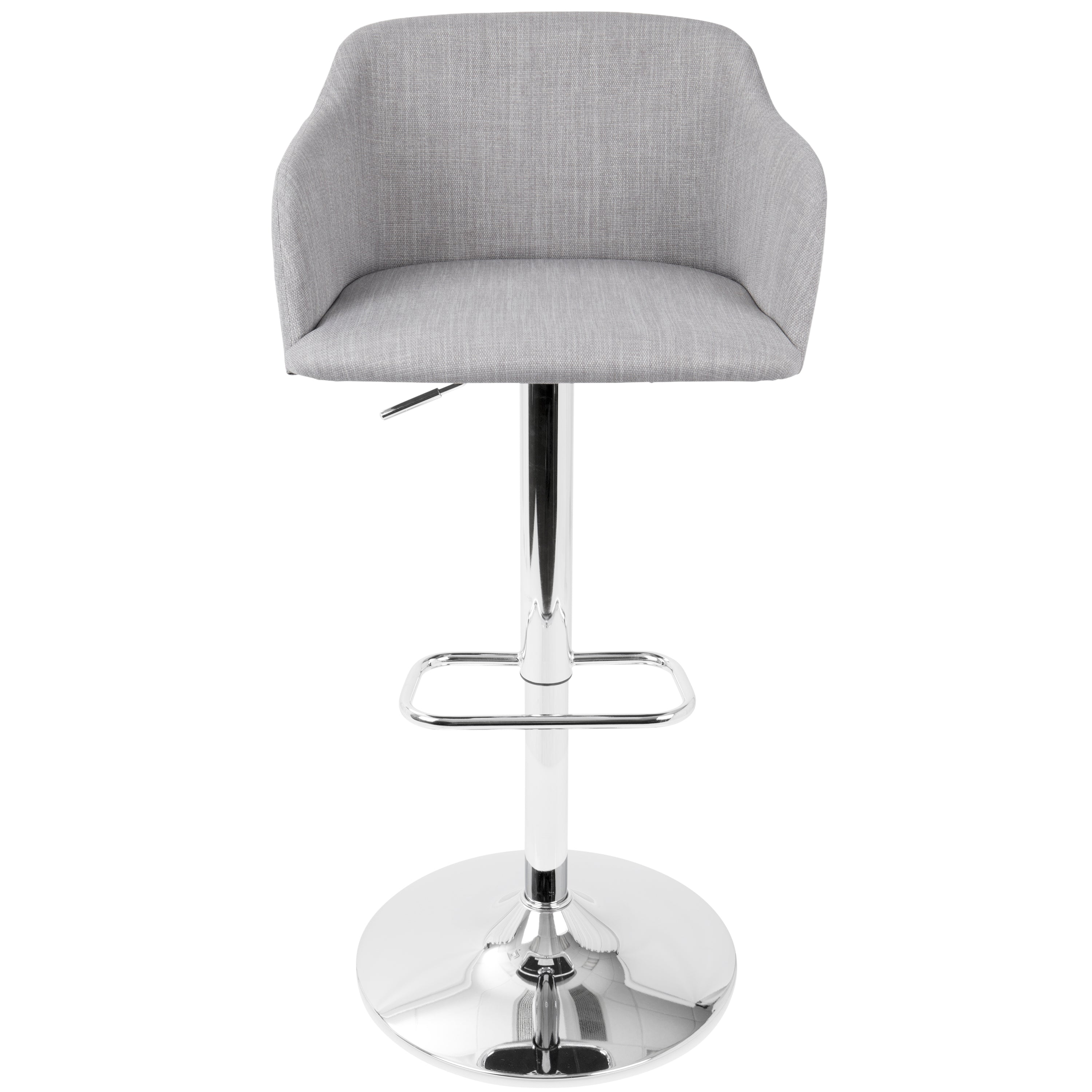 Contemporary Adjustable Barstool with Swivel in Light
