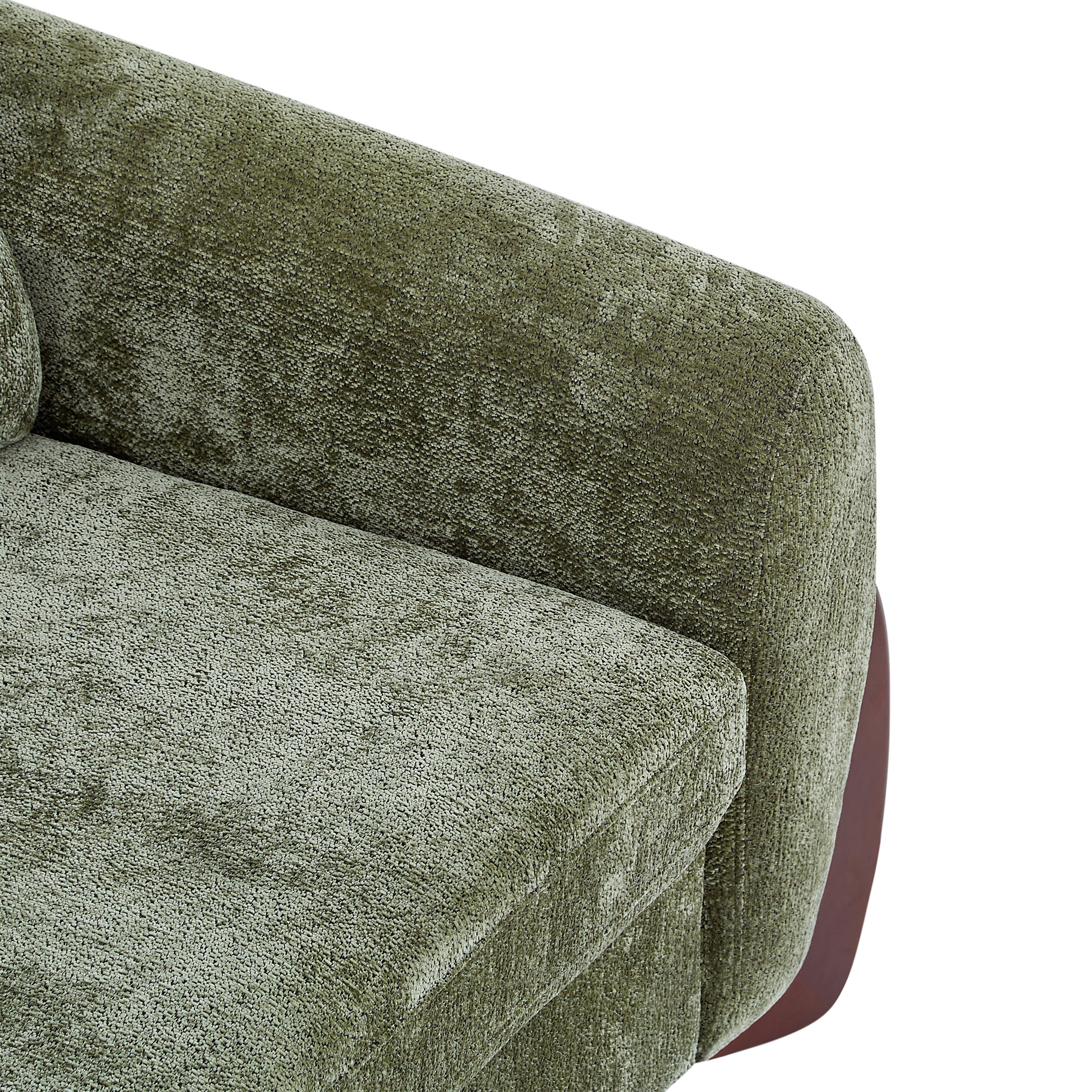 89"L Olive Chenille Sofa