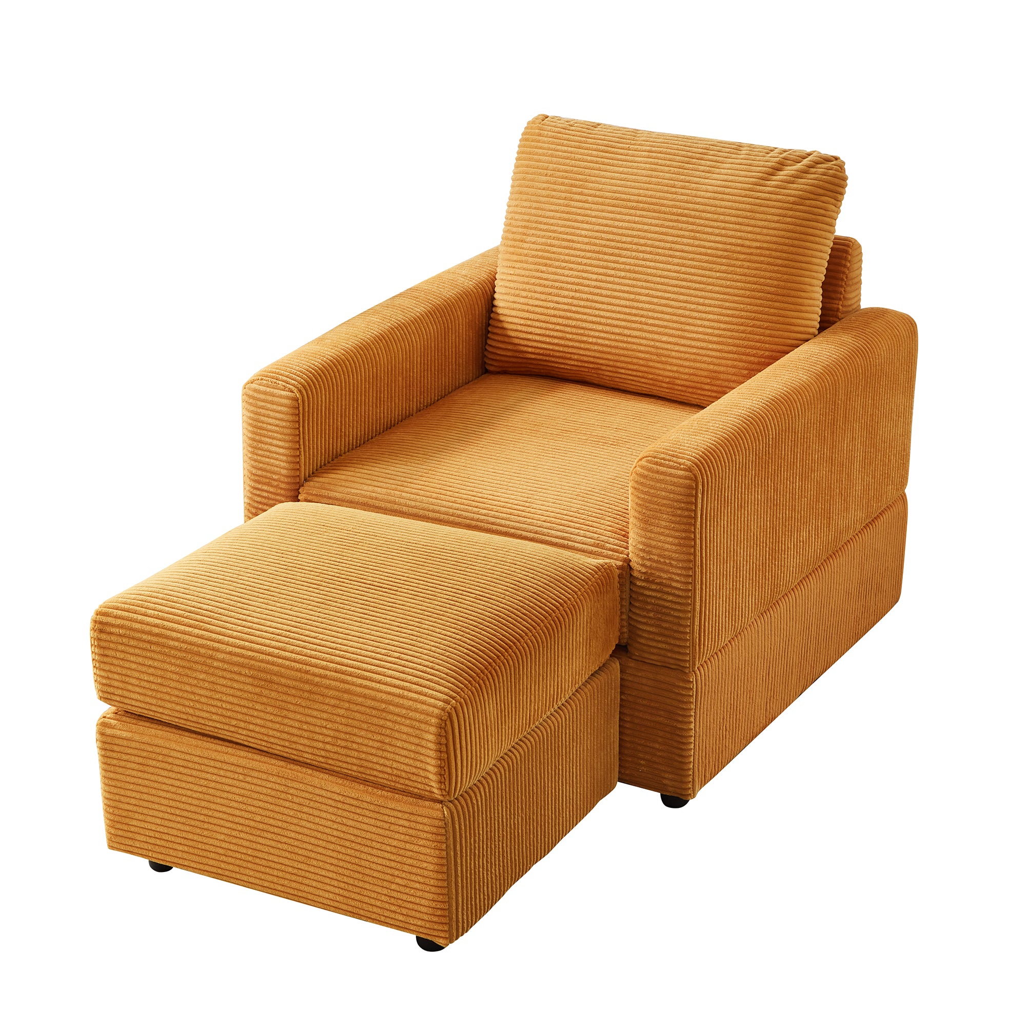 Classic Corduroy Chaise Lounge, Comfy Sofa Chaise Couch Chair