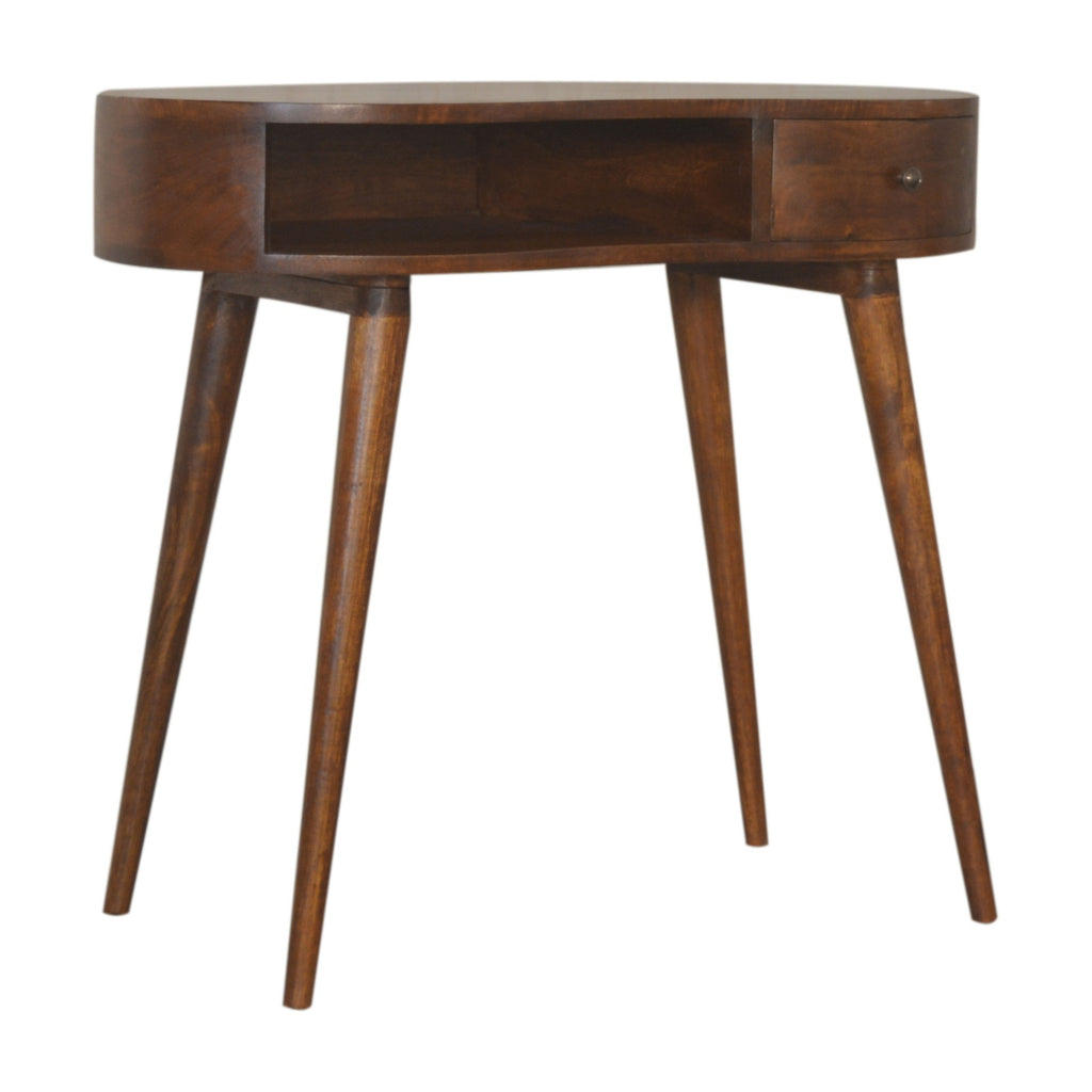 Solid Wood Chestnut Rounded Writing Desk
