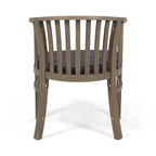 Outdoor Wooden Dining Chairs With Cushions, Set of 2, Dark