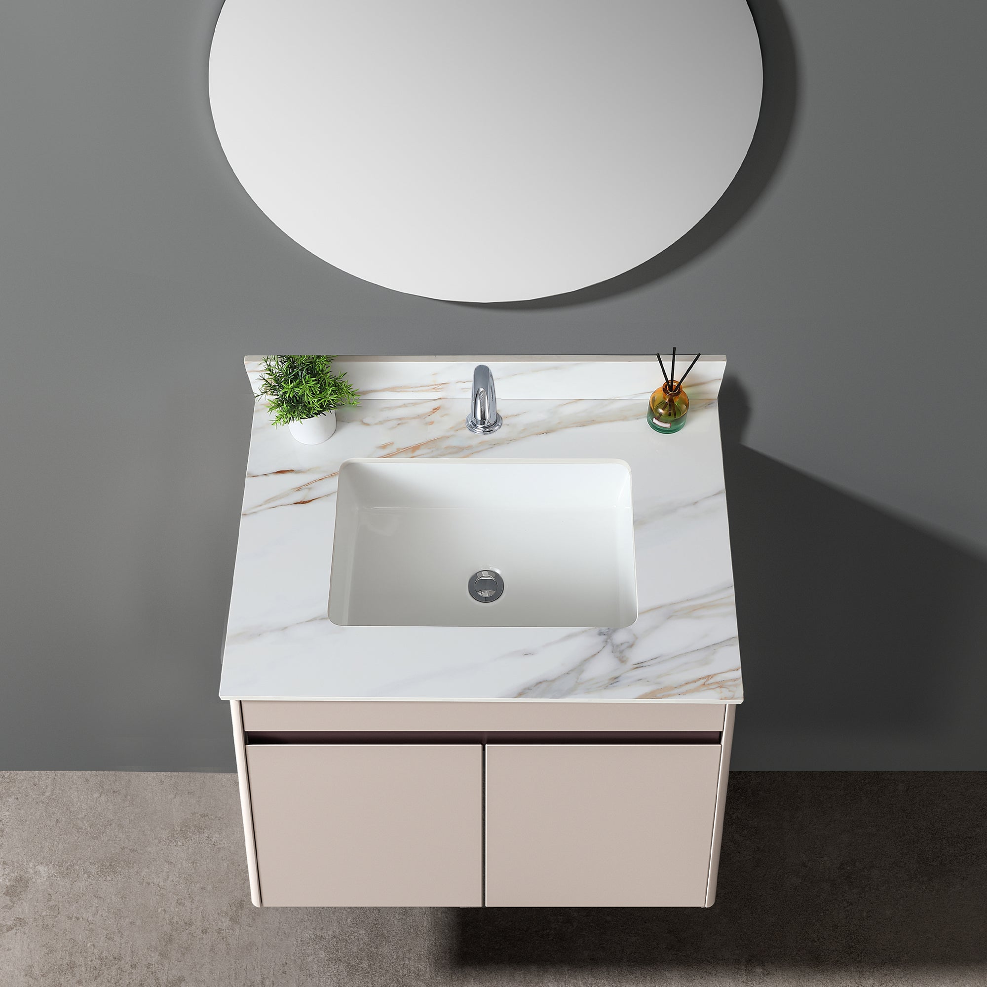 31 Inch Carrara Marble Vanity Top with Undermount Sink