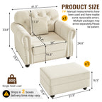 41.3" Upholstered Velvet Sofa with Nailhead Trim
