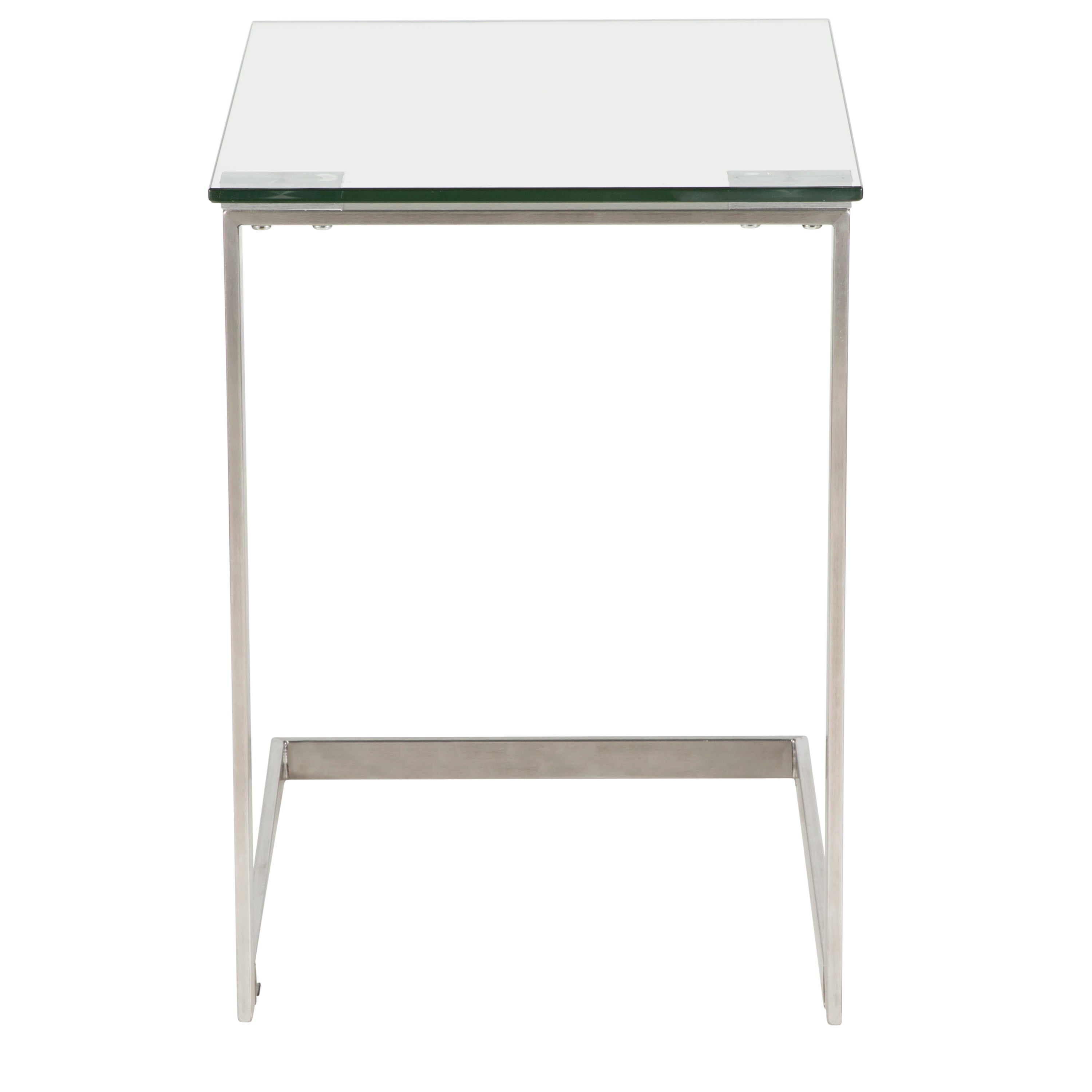 Zenn Contemporary End Table with Clear Glass