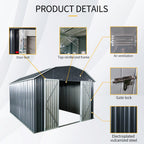 10 ft x 12 ft Outdoor Metal Storage Shed