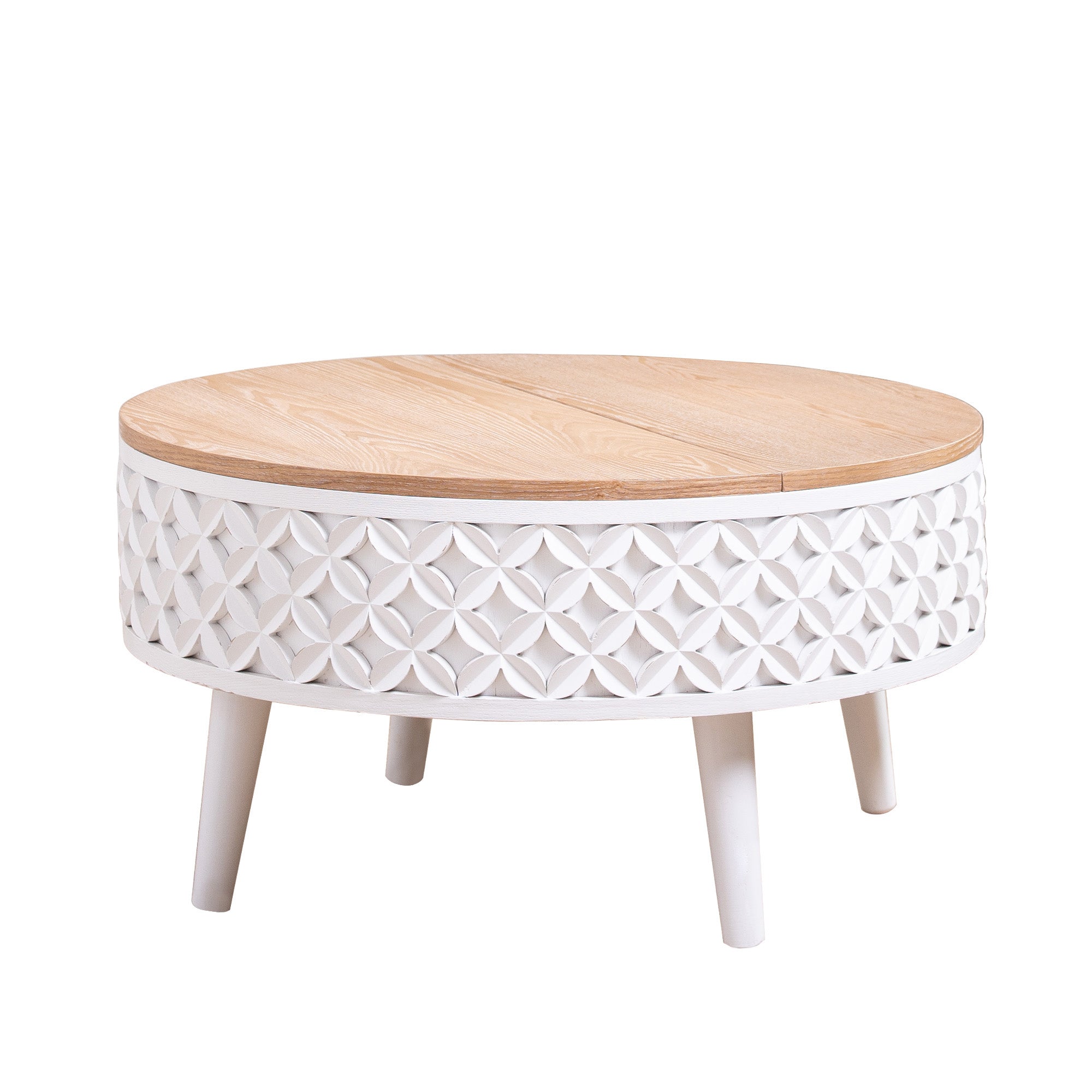 Round Coffee Table with Storage – 31.5" Lift-Top Accent Table