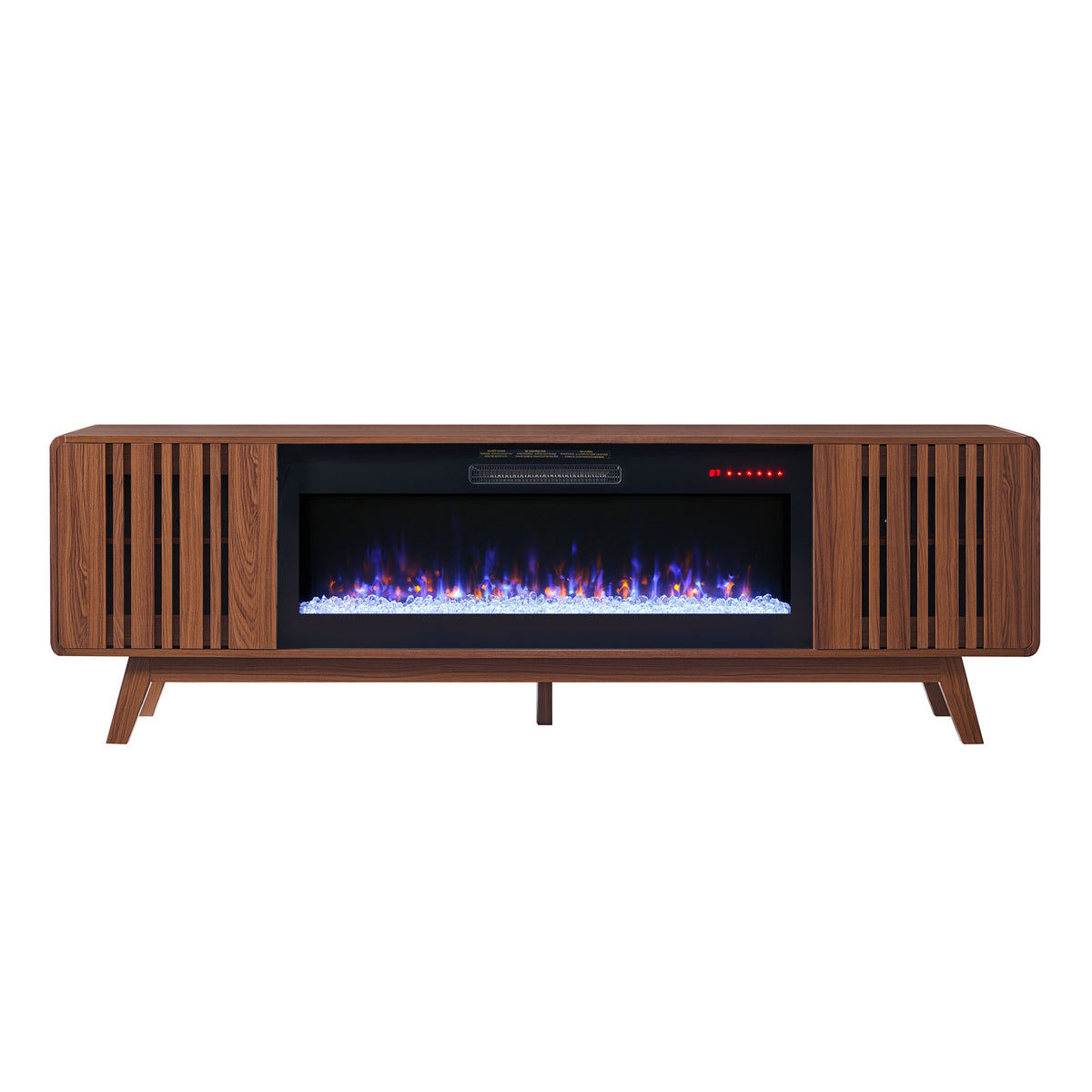 78 Inch Mid-Century Modern Electric Fireplace TV Stand