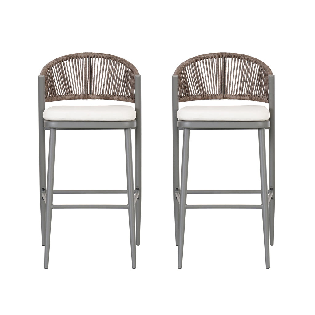 Outdoor 30.25" Seat Height Metal Frame Barstools