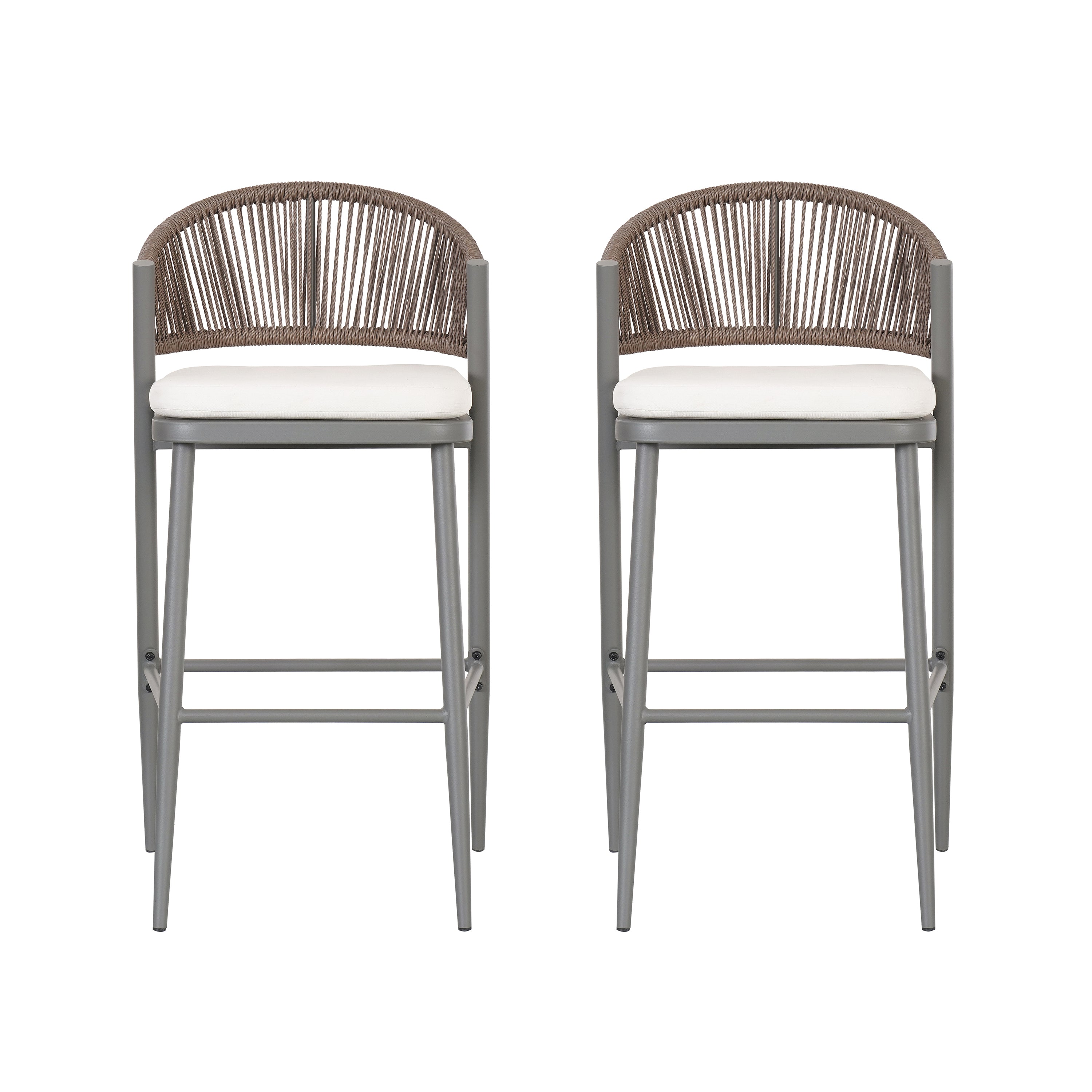 Outdoor 30.25" Seat Height Metal Frame Barstools