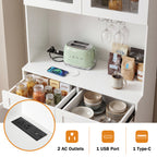 75" Farmhouse Tall Arched Pantry Cabinet