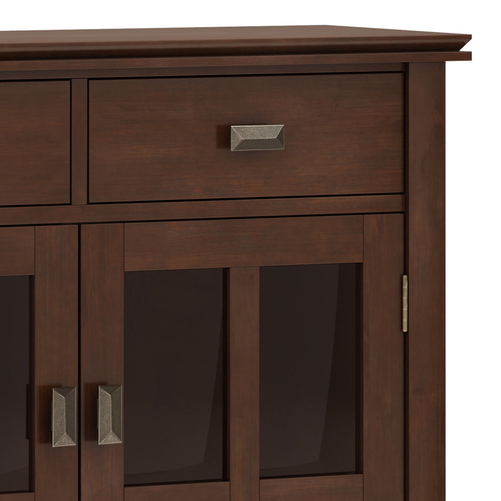 Artisan 36 Inch Wide Solid Wood Entryway Storage Cabinet in Russet