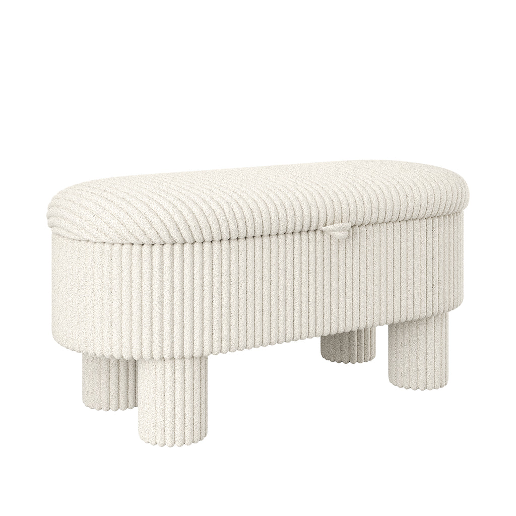 Modern Corduroy Storage Ottoman