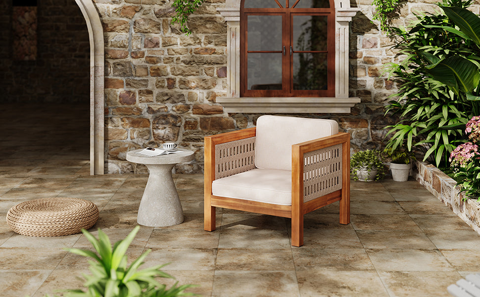 Acacia Wood Outdoor Club Chair