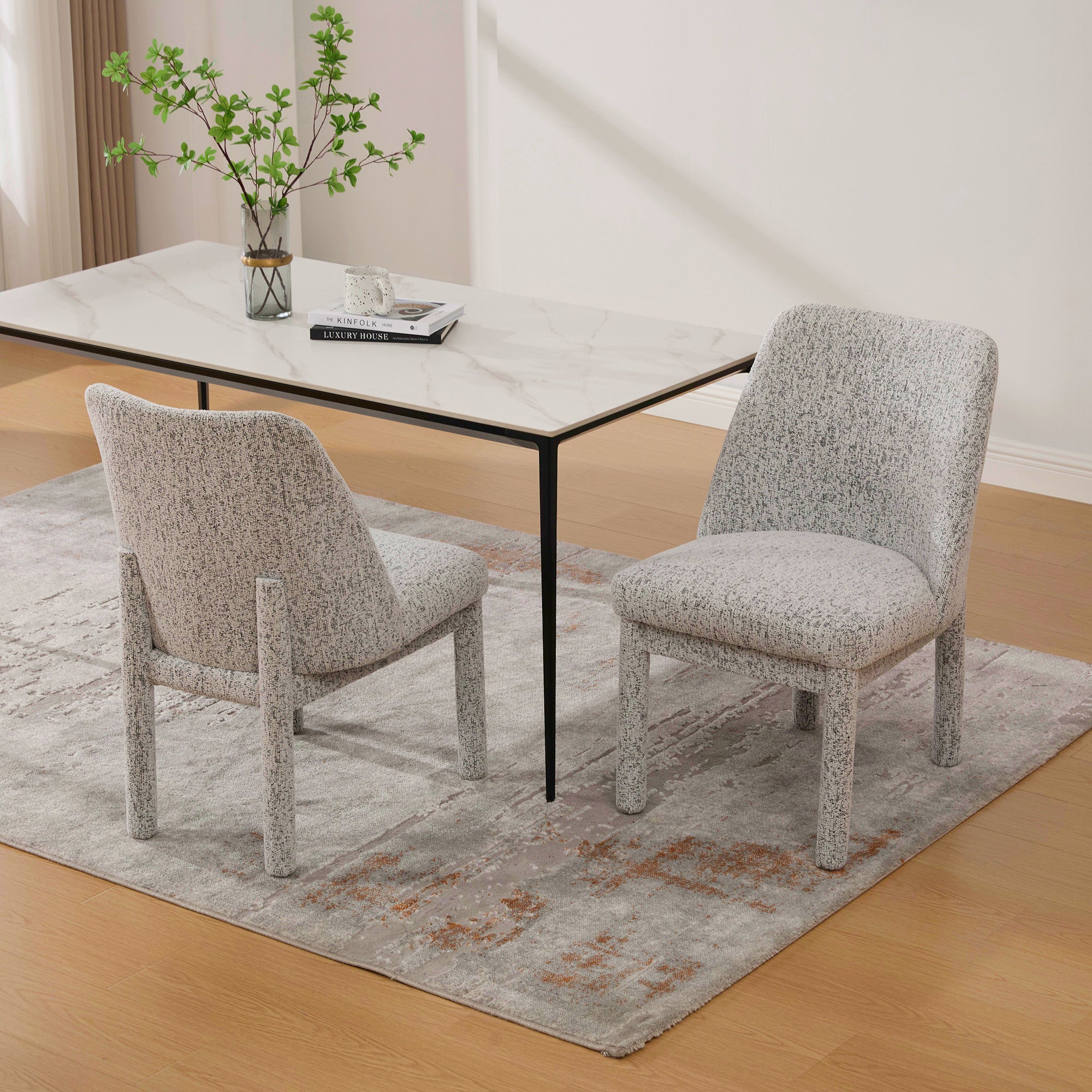 21.46" Wide Modern Minimalist Dining Chair Set Of Two