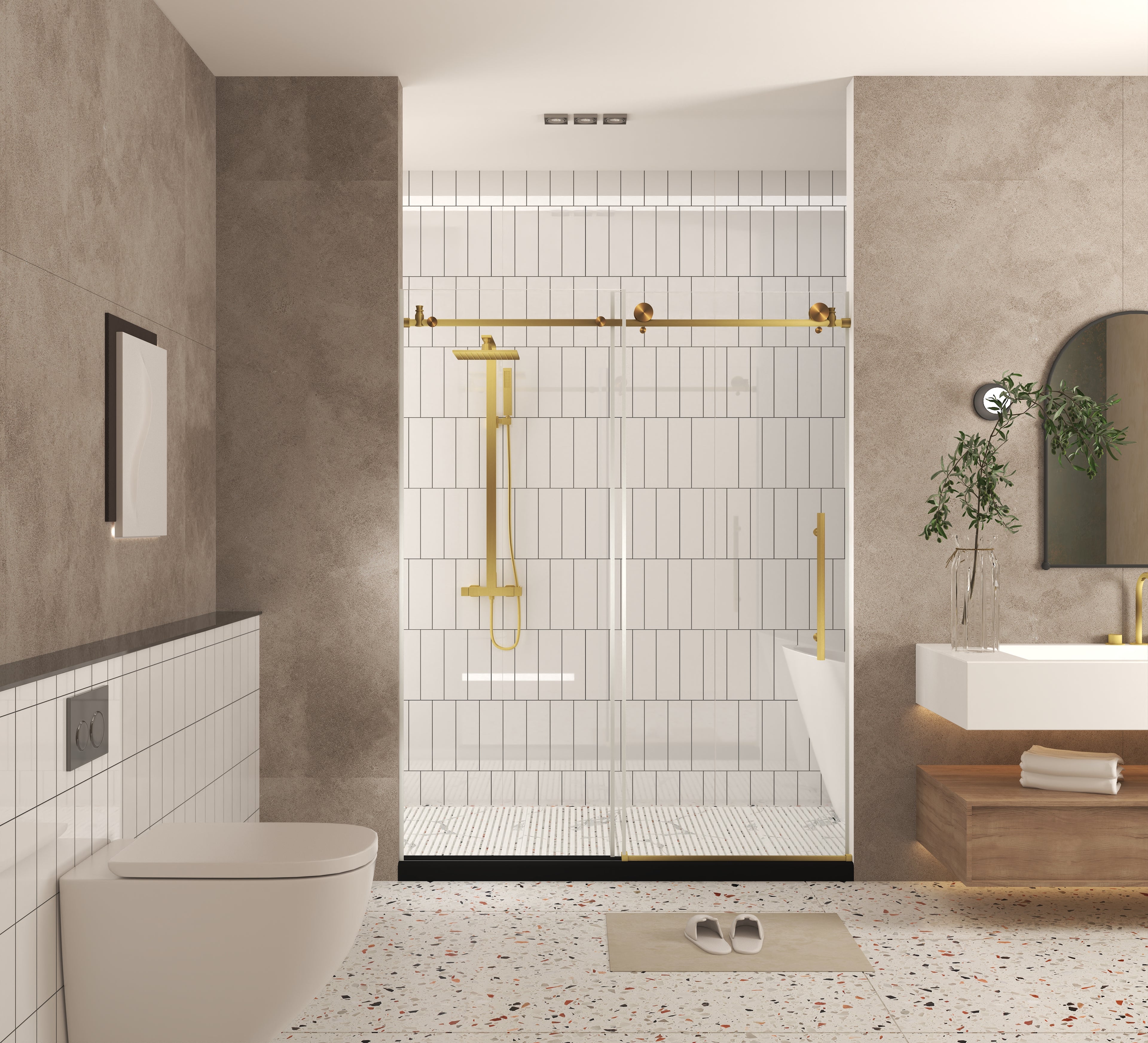 Frameless Shower Door 44-48"W x 76"H