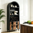 71" Farmhouse Arched Wine Bar Cabinet