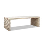 Veda 94" Reclaimed Wood Stacked Geometric Waterfall Dining Table