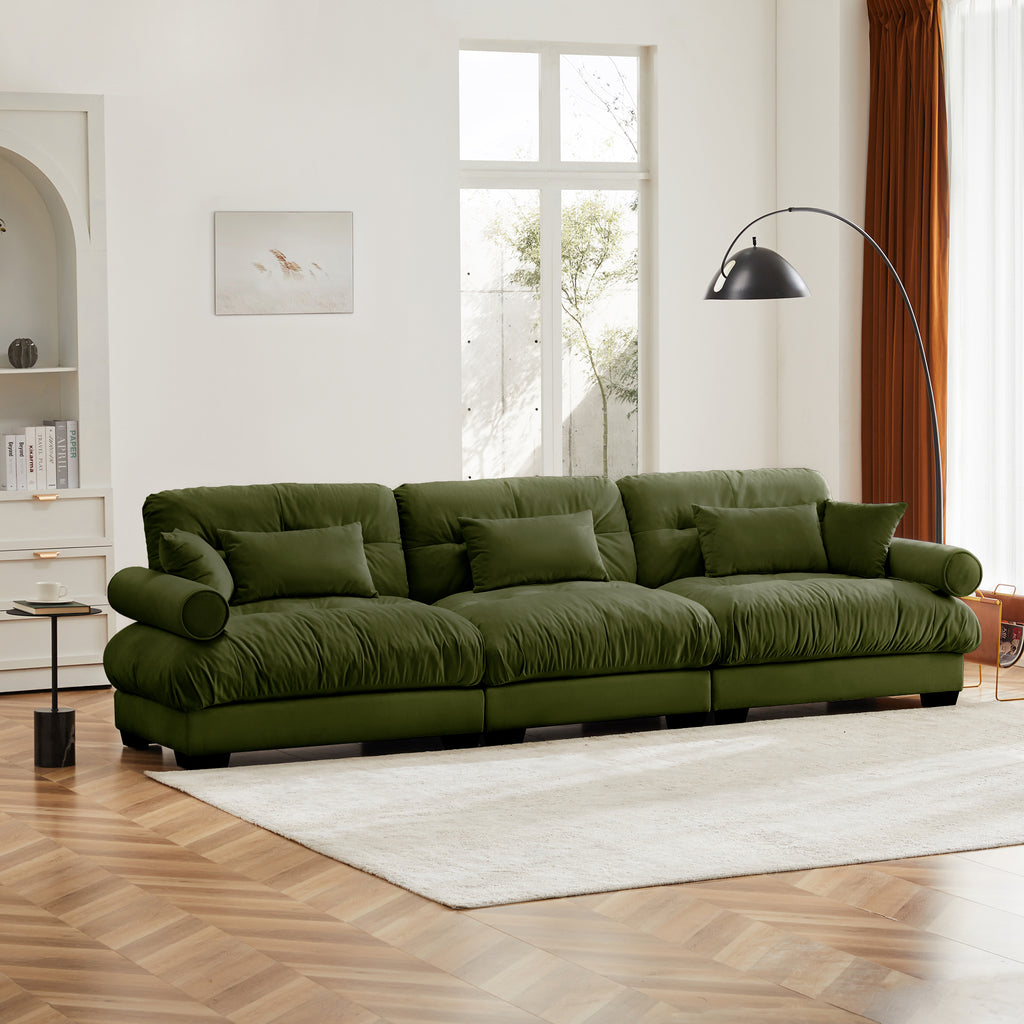 Extra Large 3 Seat Modern Velvet Sofa