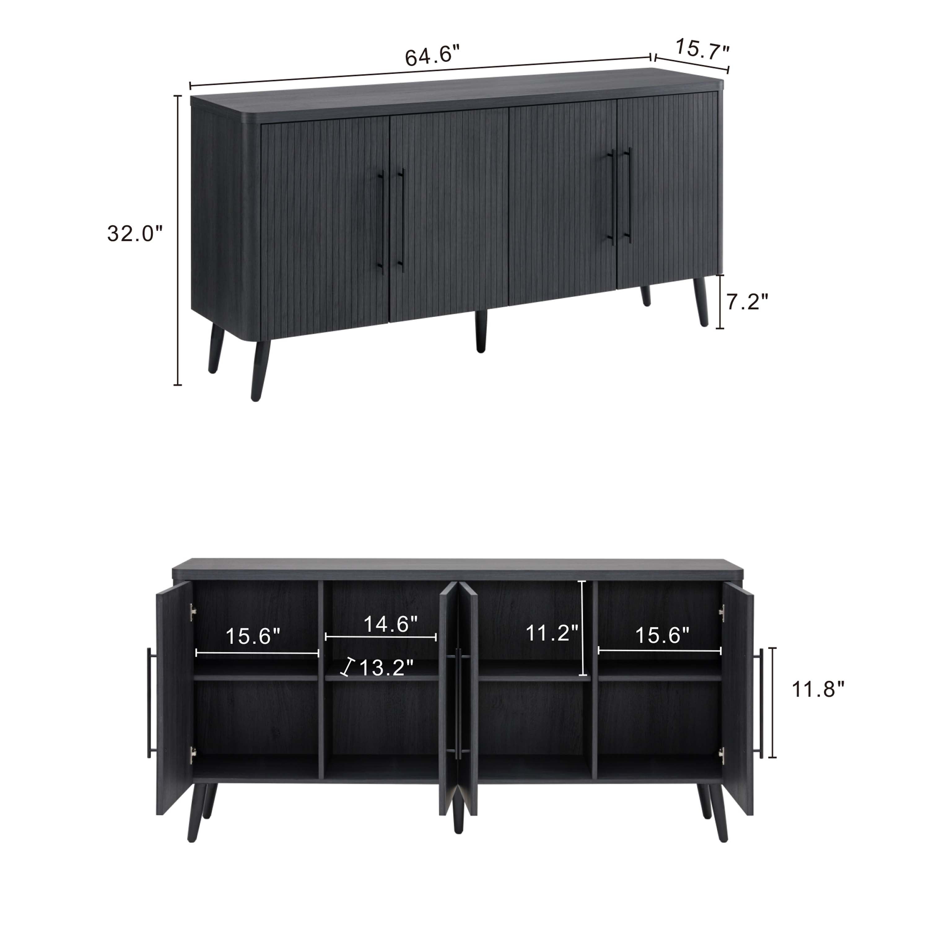 Jodie 65" Fluted Sideboard