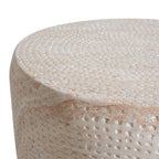 Outdoor/Indoor Lightweight Concrete Side Table - Travertine Finish