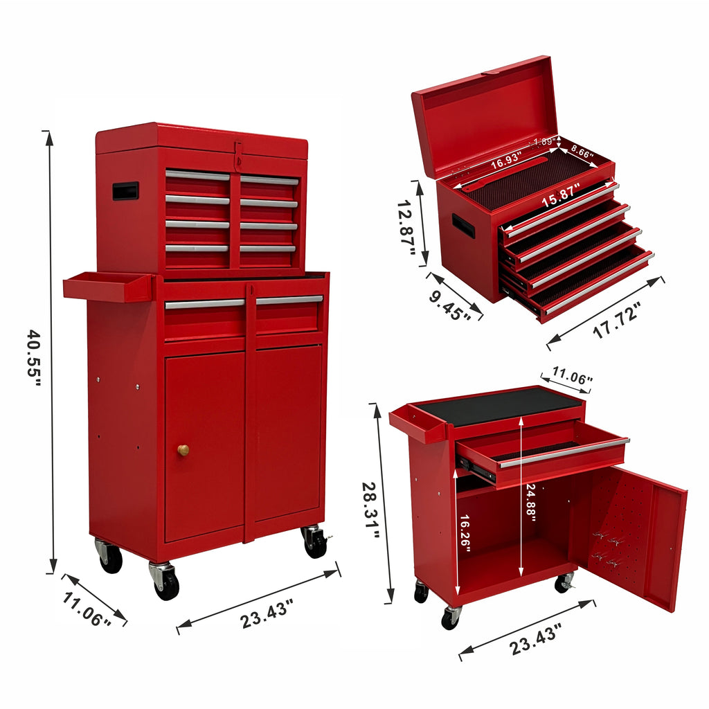 5-Drawer Rolling Tool Chest - Red