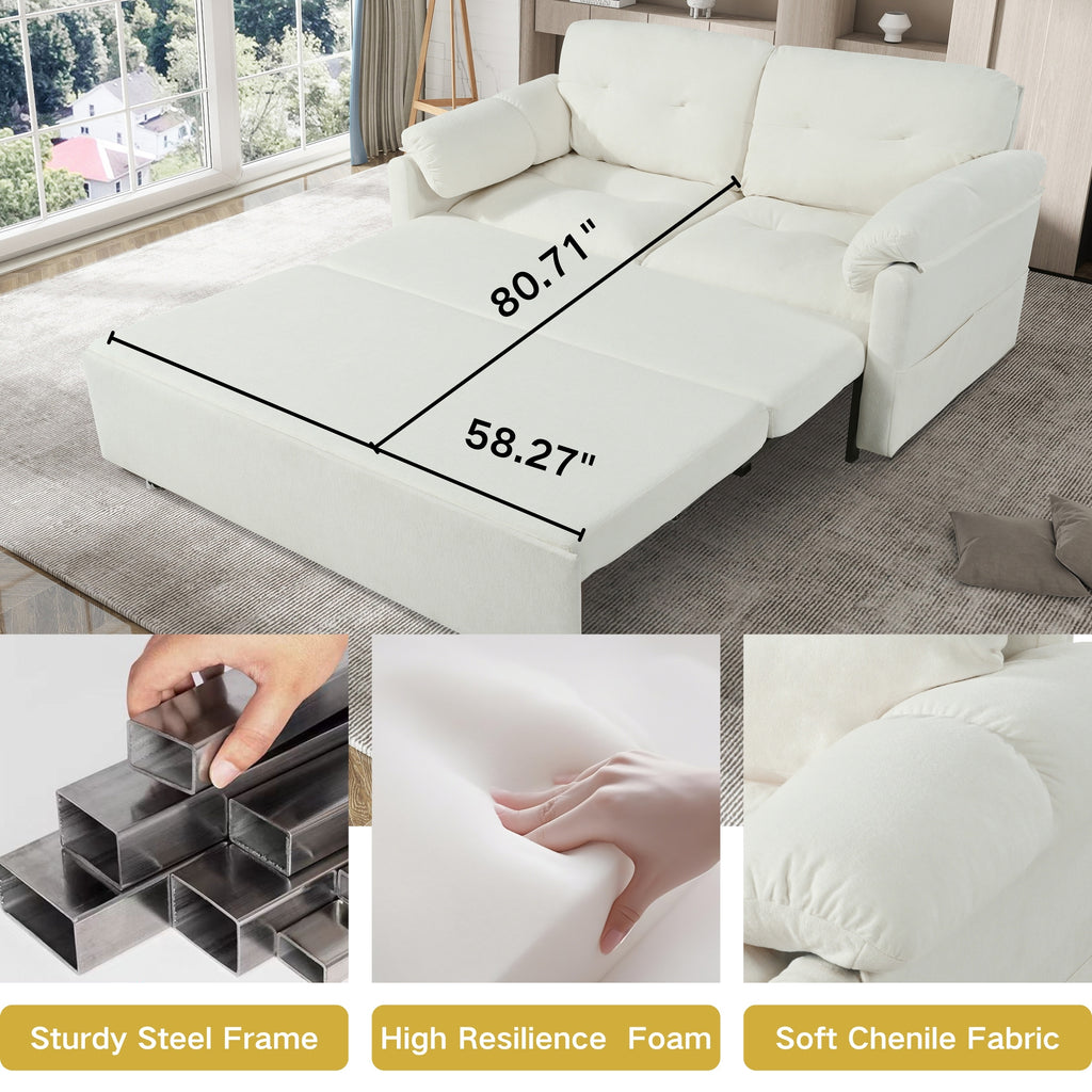 Convertible Pull-Out Queen Sleeper Sofa