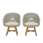 Outdoor Dining Arm Chair with Cushion, Set of 2