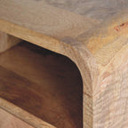 Extra Mini Wall-Mounted Curved Oak-ish Nightstand
