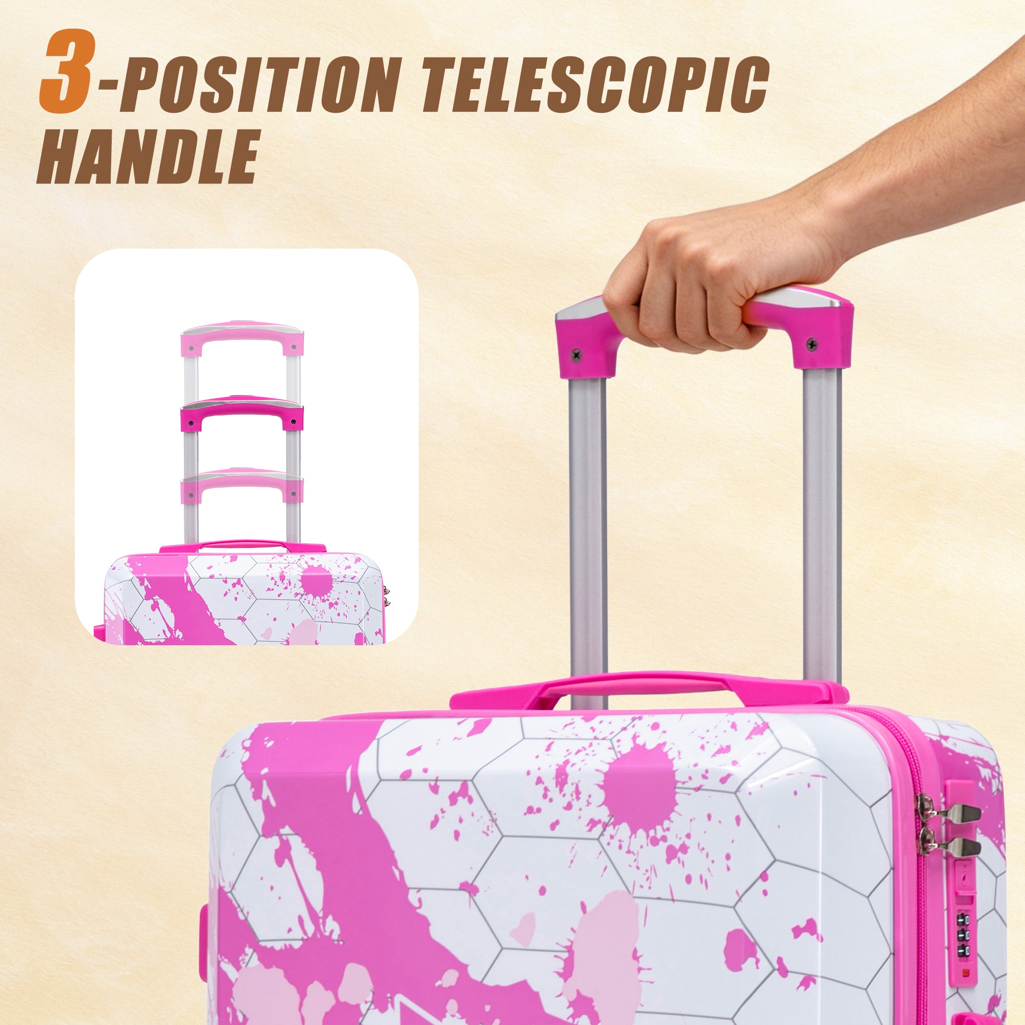 20"/24"/28" 3-Piece PC Spinner Wheel Luggage Set
