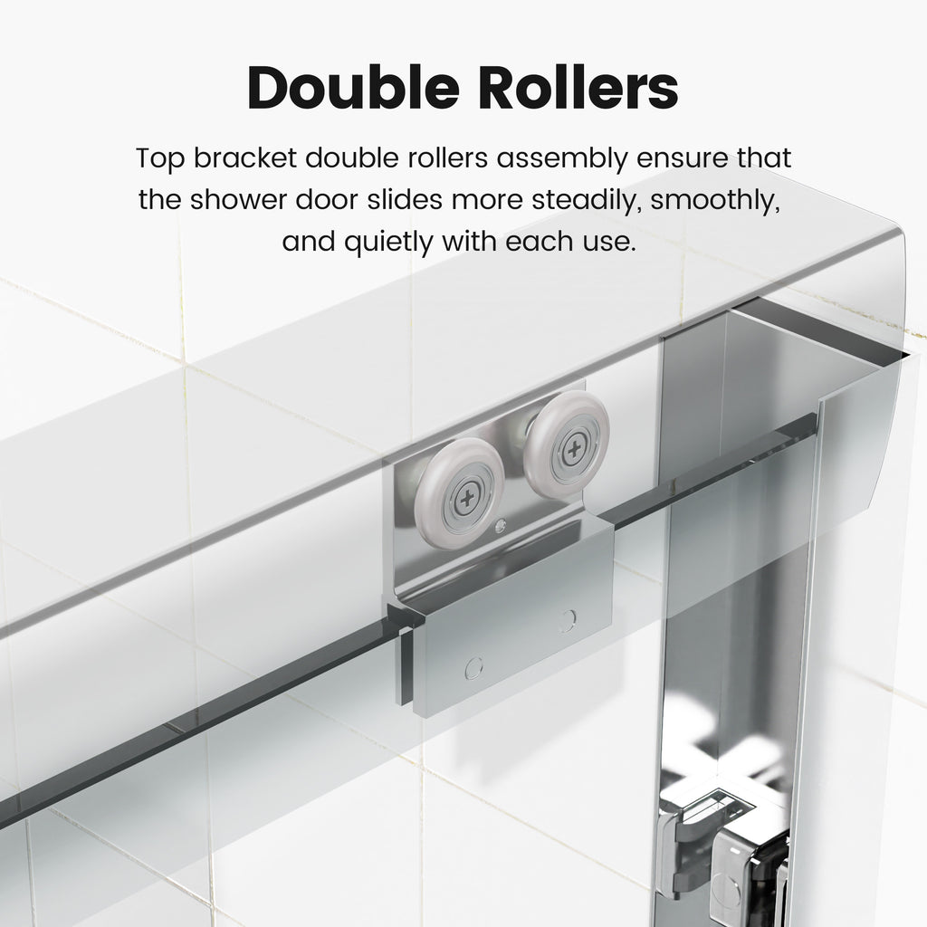 56"-60"W*72" H Semi-Frameless Double Sliding Shower Door