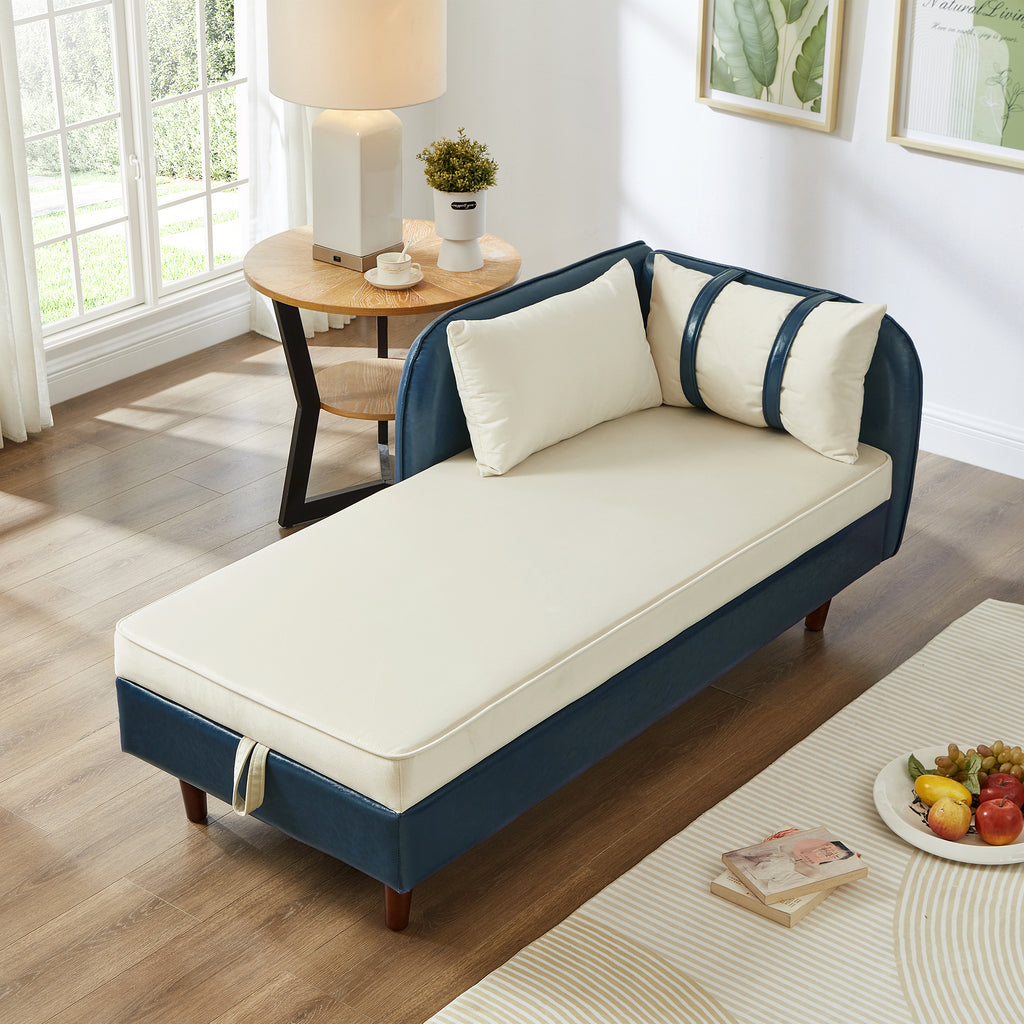 65" Storage Chaise Lounge Sofa