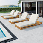 Lounge Chaise Set in Acacia Solid Wood with Lounge Cushion