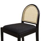 Panama 26.5" Curved Back Cane Rattan Counter Stool, Set of 2, Ebony