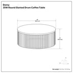 Demy 35 Inch Wide Solid Mango Wood Coffee Table