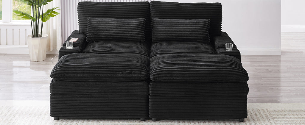 Loveseat Sofa 70.9" Free-Combined Sectional Convertible Sofa Bed