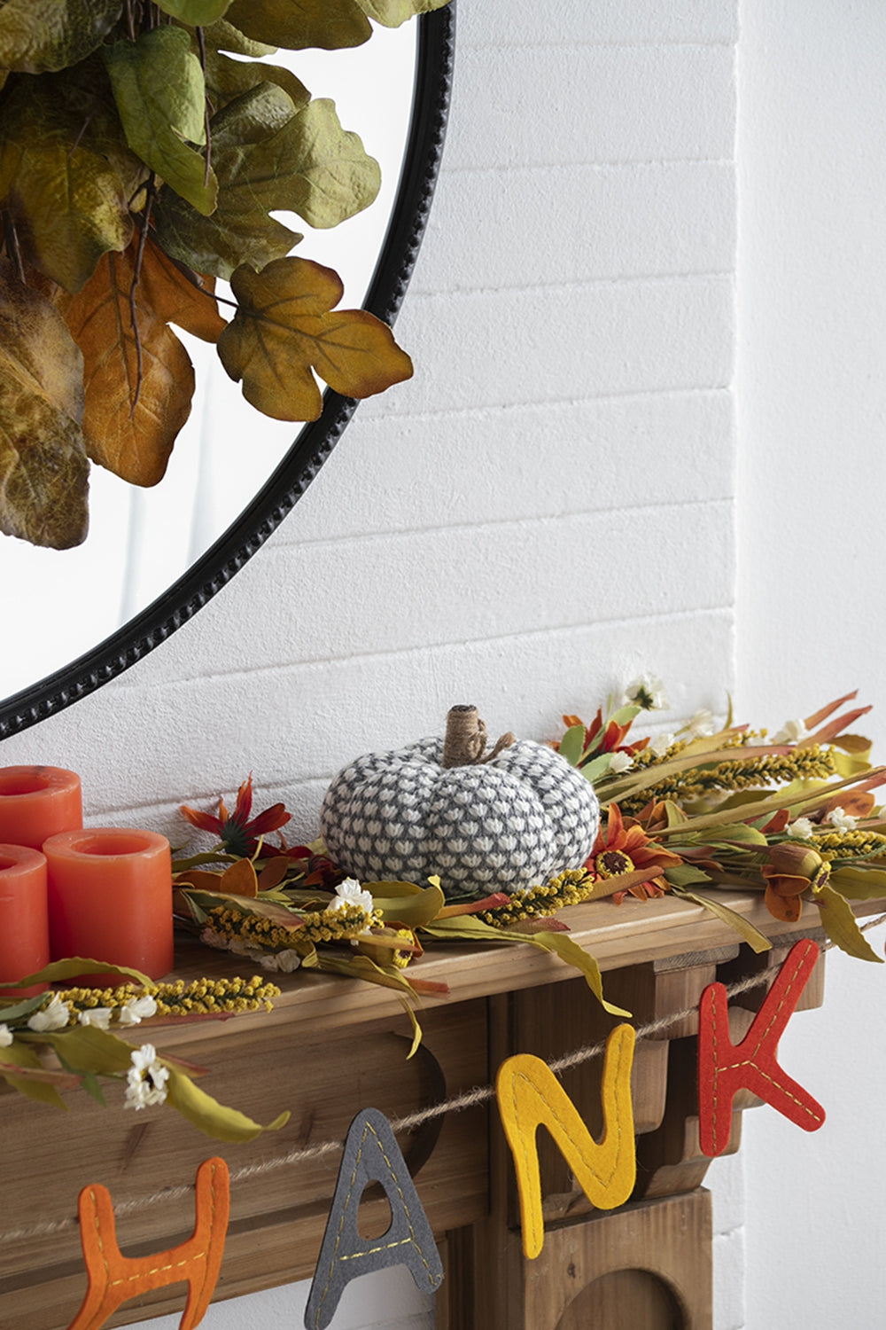 Set of 4 Knite Pumpkin Ornaments for Holiday Decor