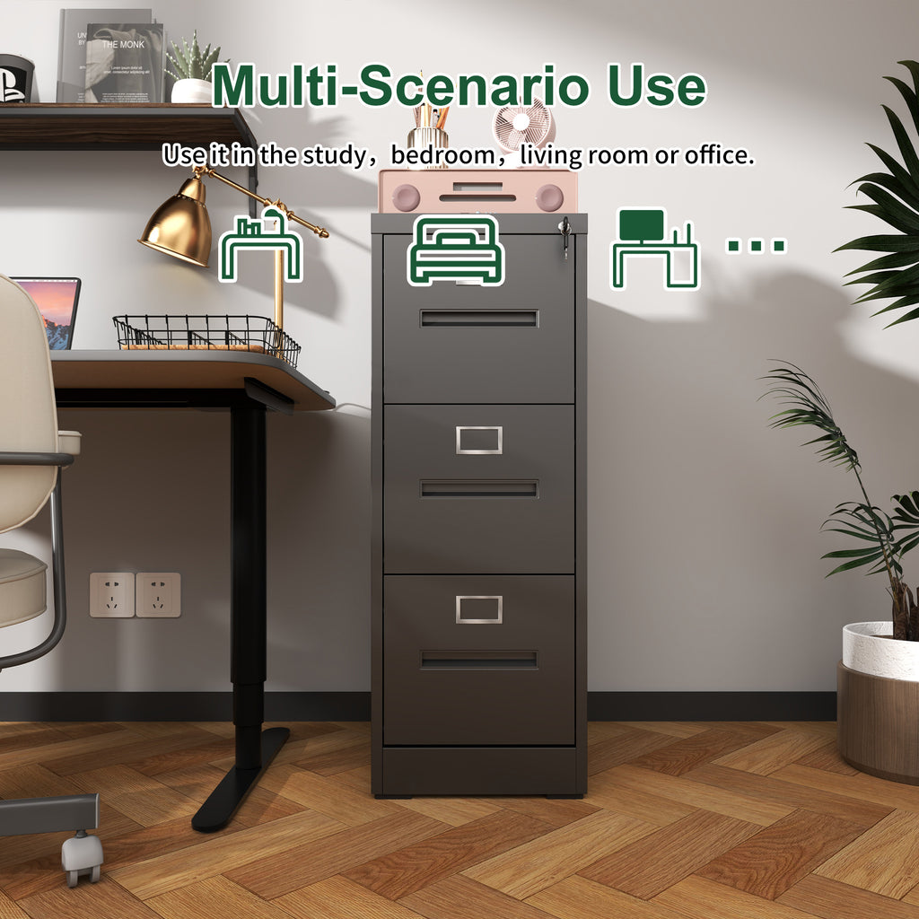 3 Drawer File Cabinet with Lock
