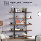 Vintage Industrial 5-Tier Bookshelf