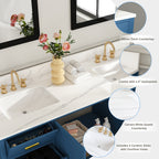 60" Solid Wood Bathroom Vanity with 2 Sinks